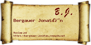 Bergauer Jonatán névjegykártya